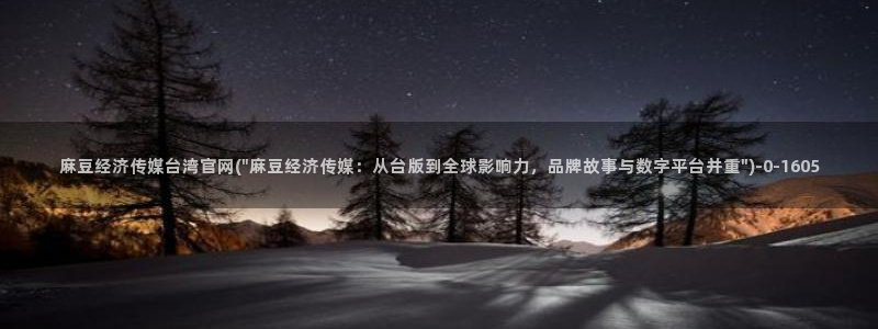 麻豆传媒网站官网：麻豆经济传媒台湾官网(\