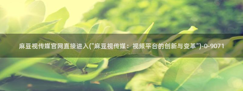 看麻豆传媒官网：麻豆视传媒官网直接进入(\